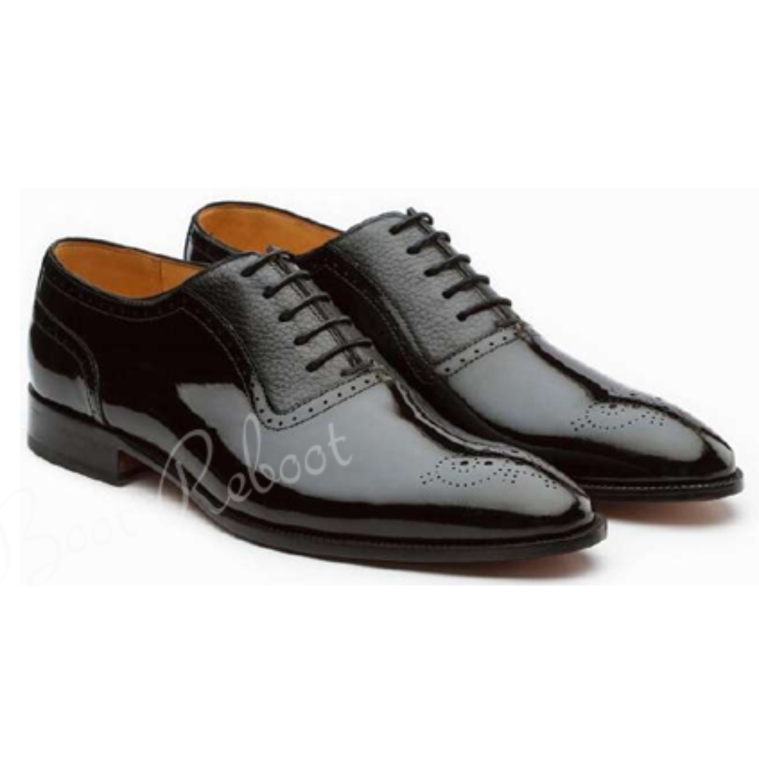 Leather Patent Laceups Shoes